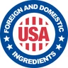 USA ingredients, foreign and domestic seal